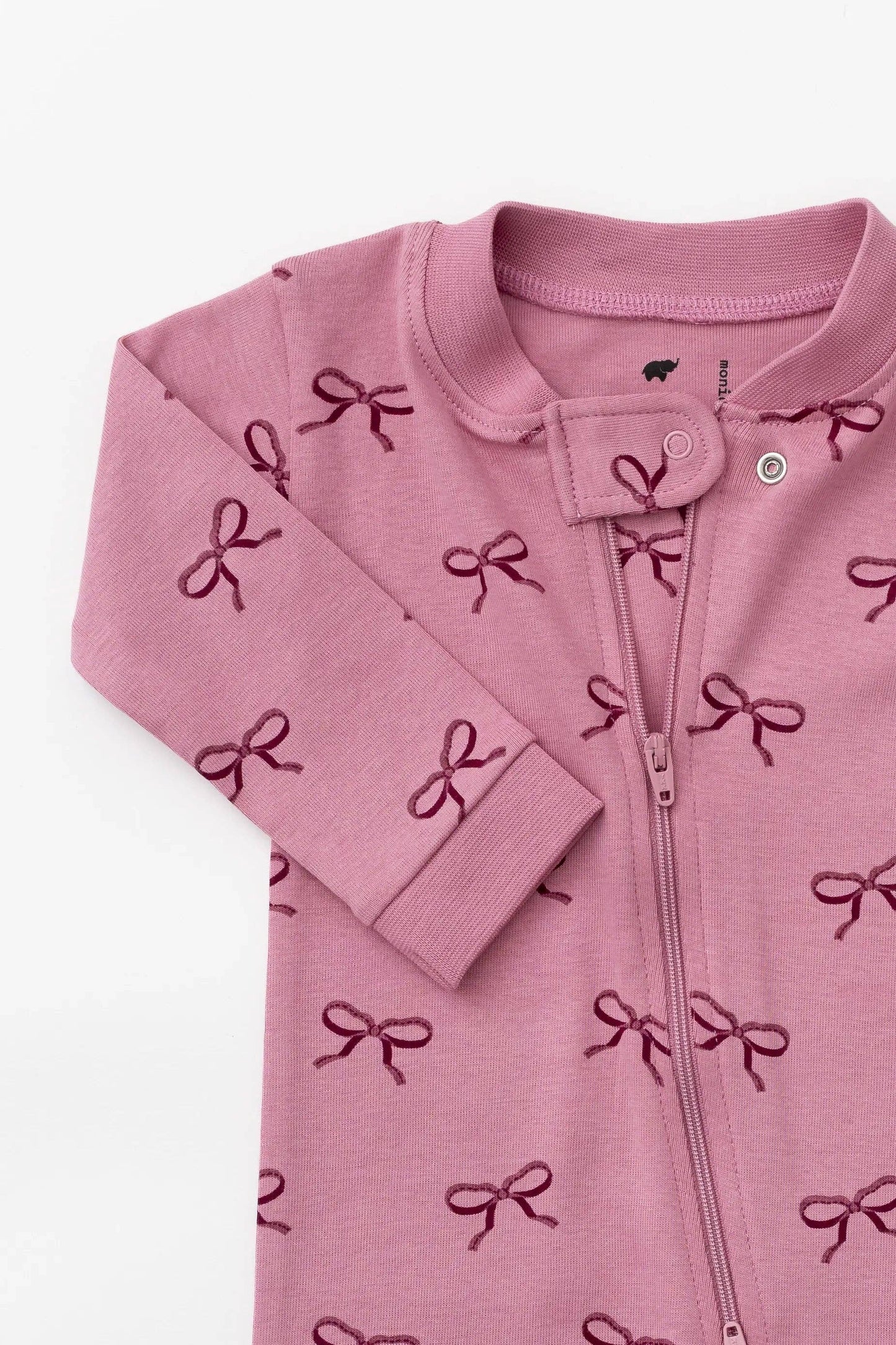 One-Piece Baby Pajamas_Pink Ribbons: Girl / Pink Ribbons / 12-18m
