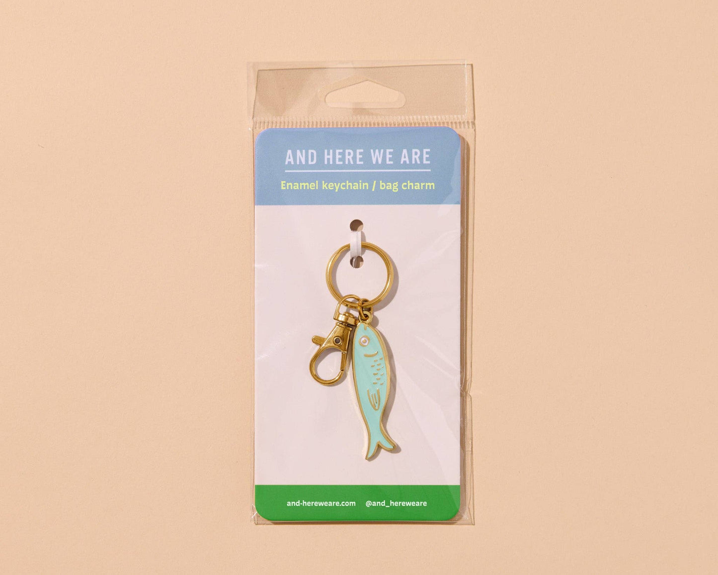 Sardine Enamel Keychain & Bag Charm
