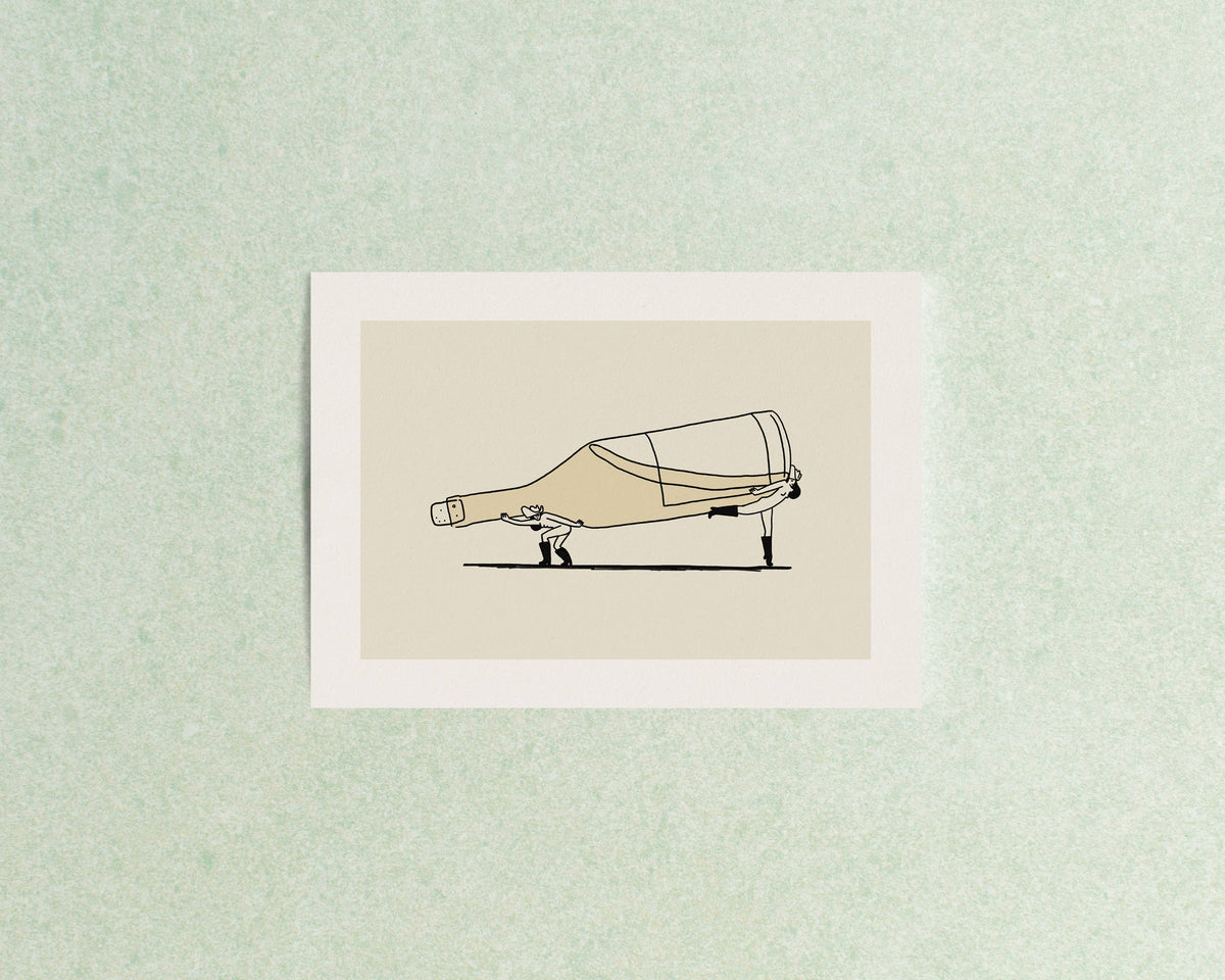 "Sauvignon Blanc Heist" Illustration Print Playful Wine Art: Large