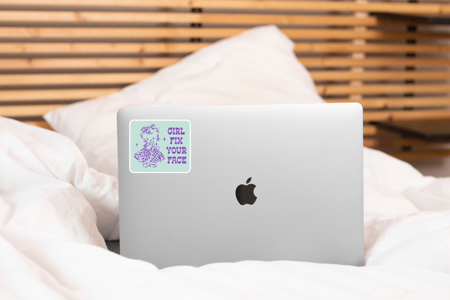 Girl Fix Your Face Sticker - cat, cute, fun, pet, funny