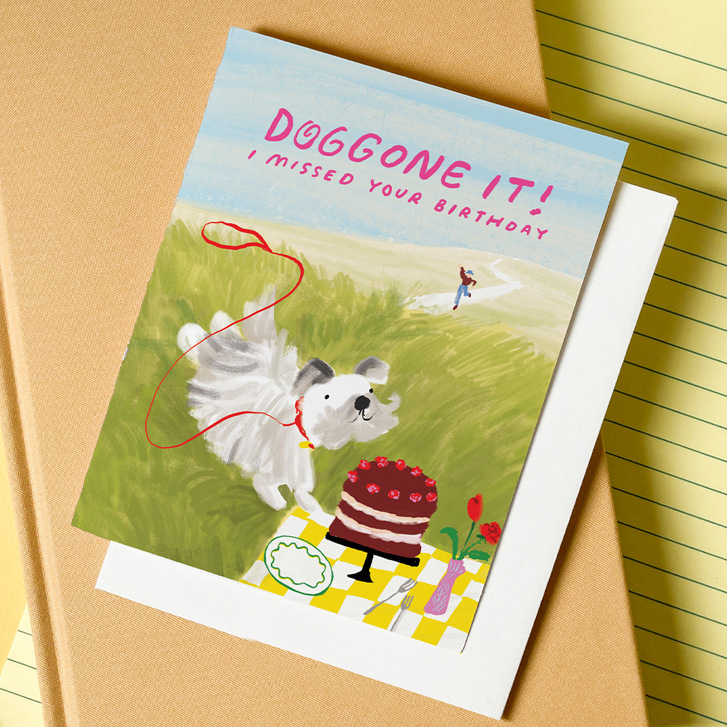 Doggone Birthday - Dog Belated Birthday Card