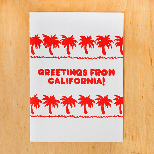 GREETINGS FROM CALIFORNIA PALMS GREETING CARD