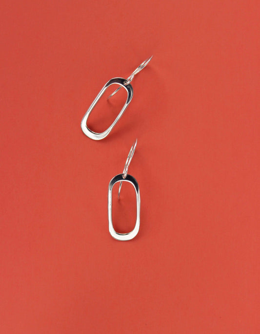 Soft Oval Earrings | Silver