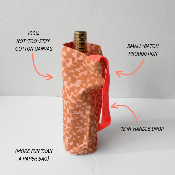 The Wine Tote | Checks Black & Fuschia