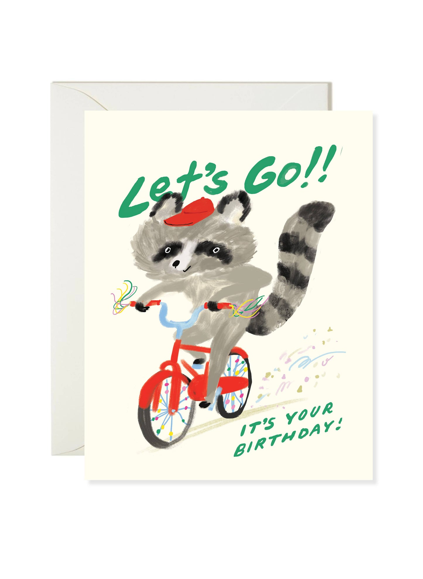 Let's Go Raccoon - Funny Raccoon Birthday Card
