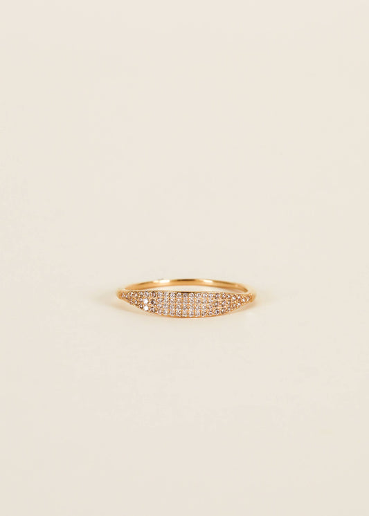 Gold Rings - Tapered Pave - Champagne CZ: 8