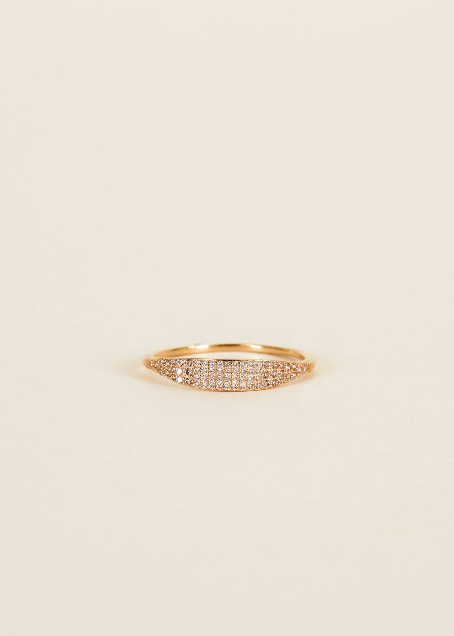 Gold Rings - Tapered Pave - Champagne CZ: 7