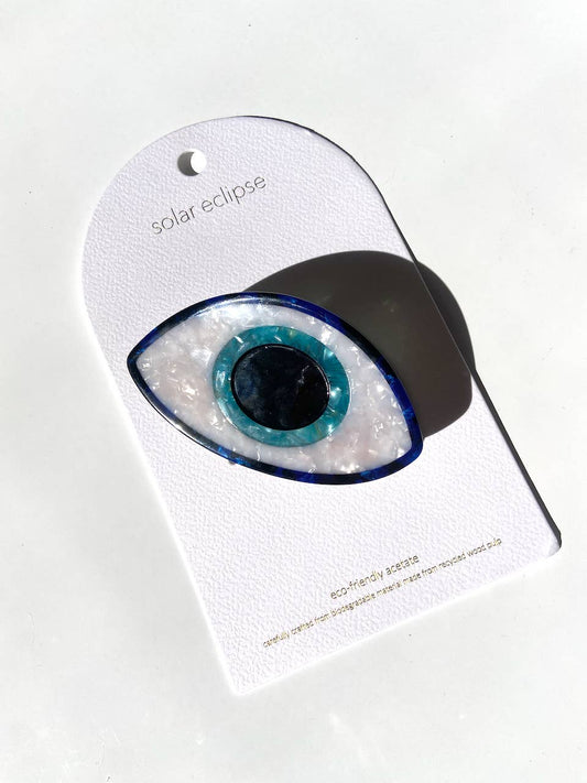 Hand-Painted Eco-Friendly Hair Claw Clip | Evil Eye
