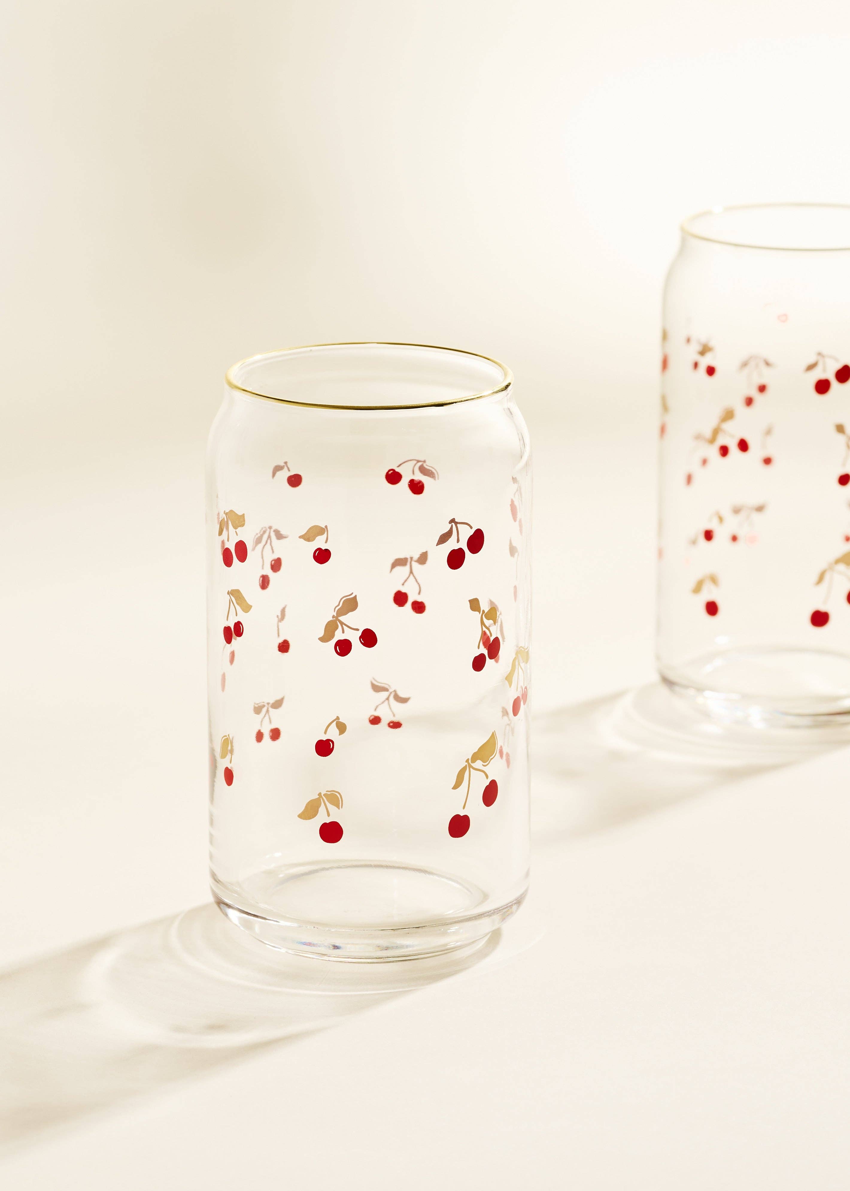 Gold Cherry Scatter Soda Can Glass - Thumbnail 3