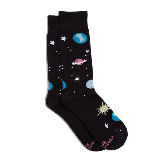 Socks that Support Space Exploration (Black Galaxy): Medium