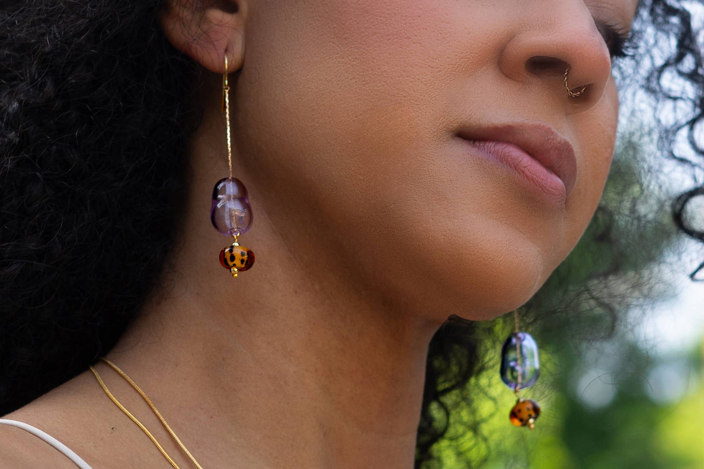 Lennox Dangle Earring | Murano Lilac Glass