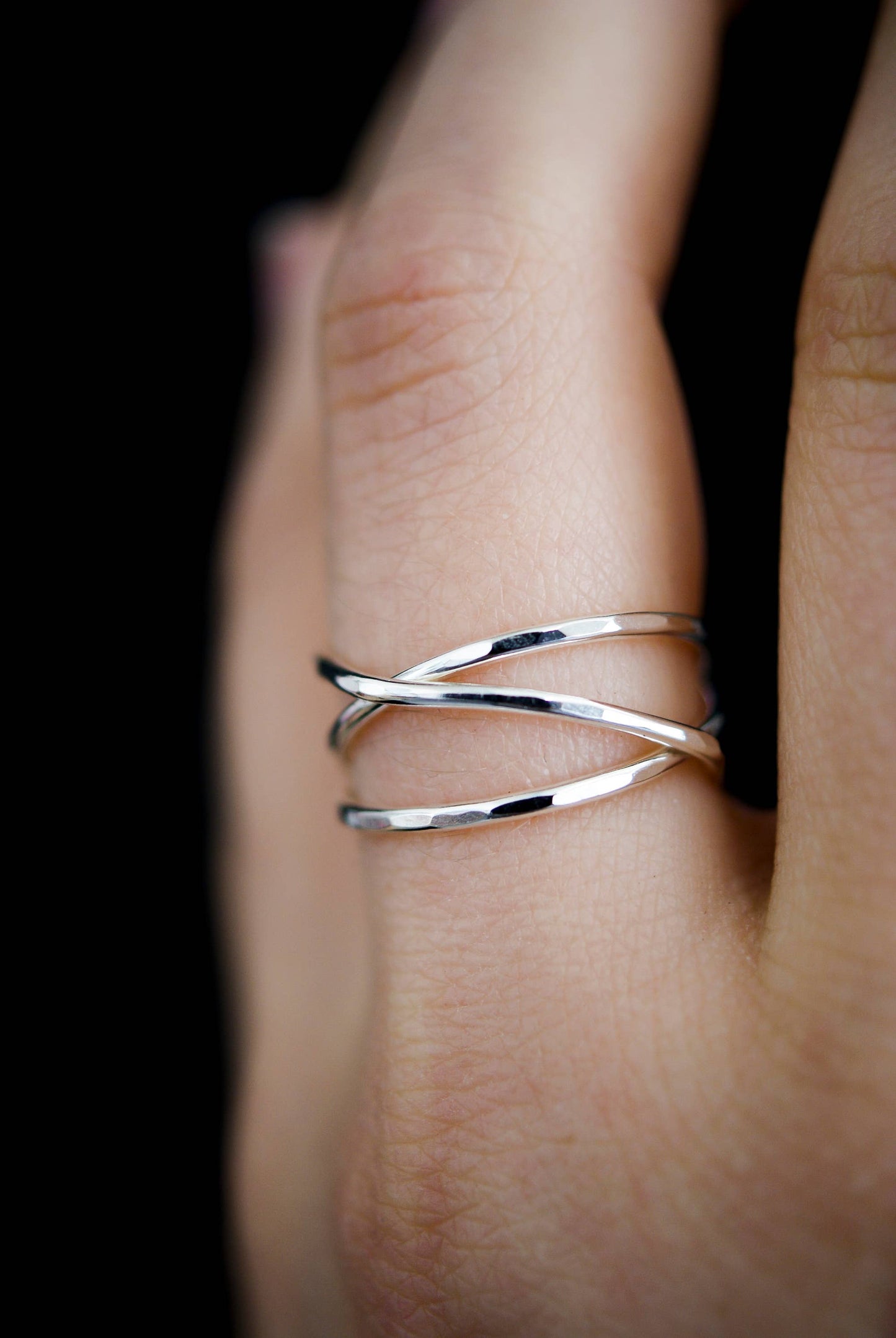 Small Wraparound Ring, Sterling Silver: Smooth / 6 / Thin