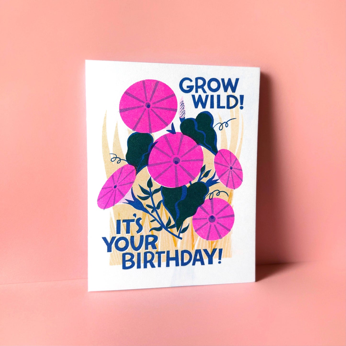Wild Birthday Wildflower Risograph Greeting Card