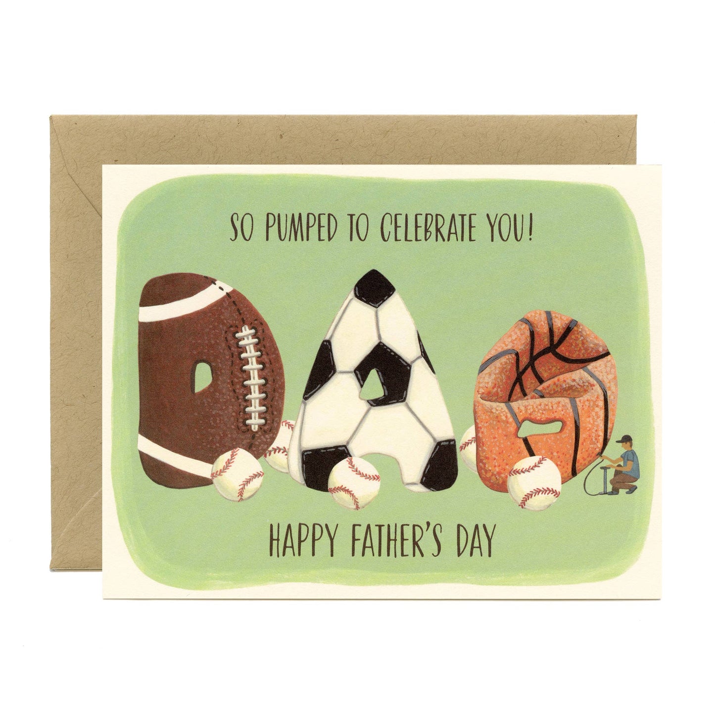 Pumped Up Sports Dad, Football, Soccer, Basketball Father's Day Card