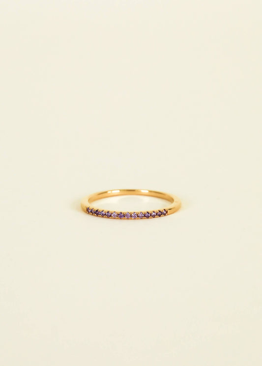 Half Pave Lavender CZ Ring: 6
