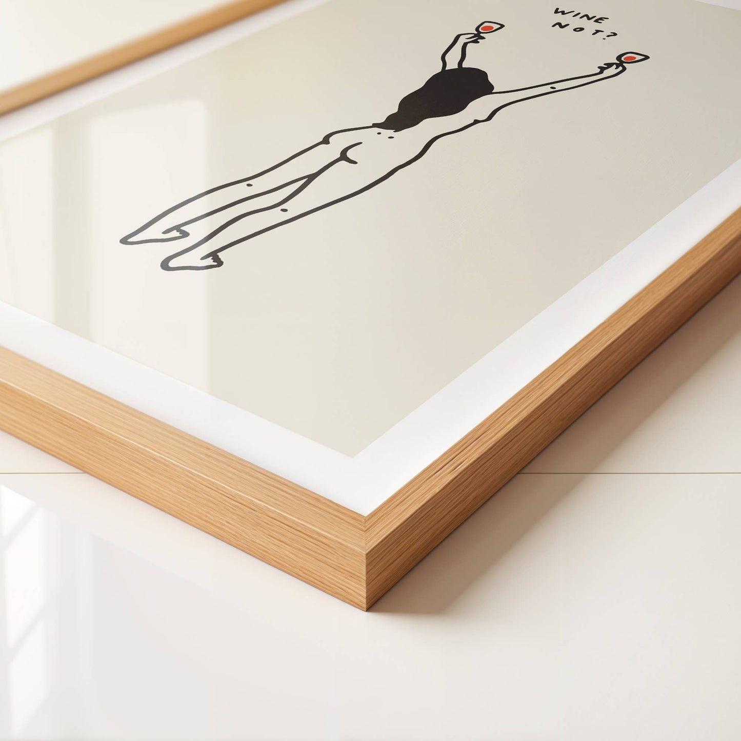 Wine Not? Wine Lover Minimal Art Print: Medium