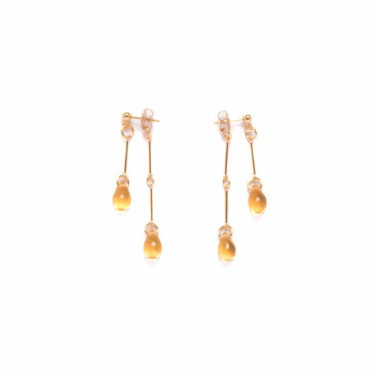 Topaz Glass Double Drop Earrings