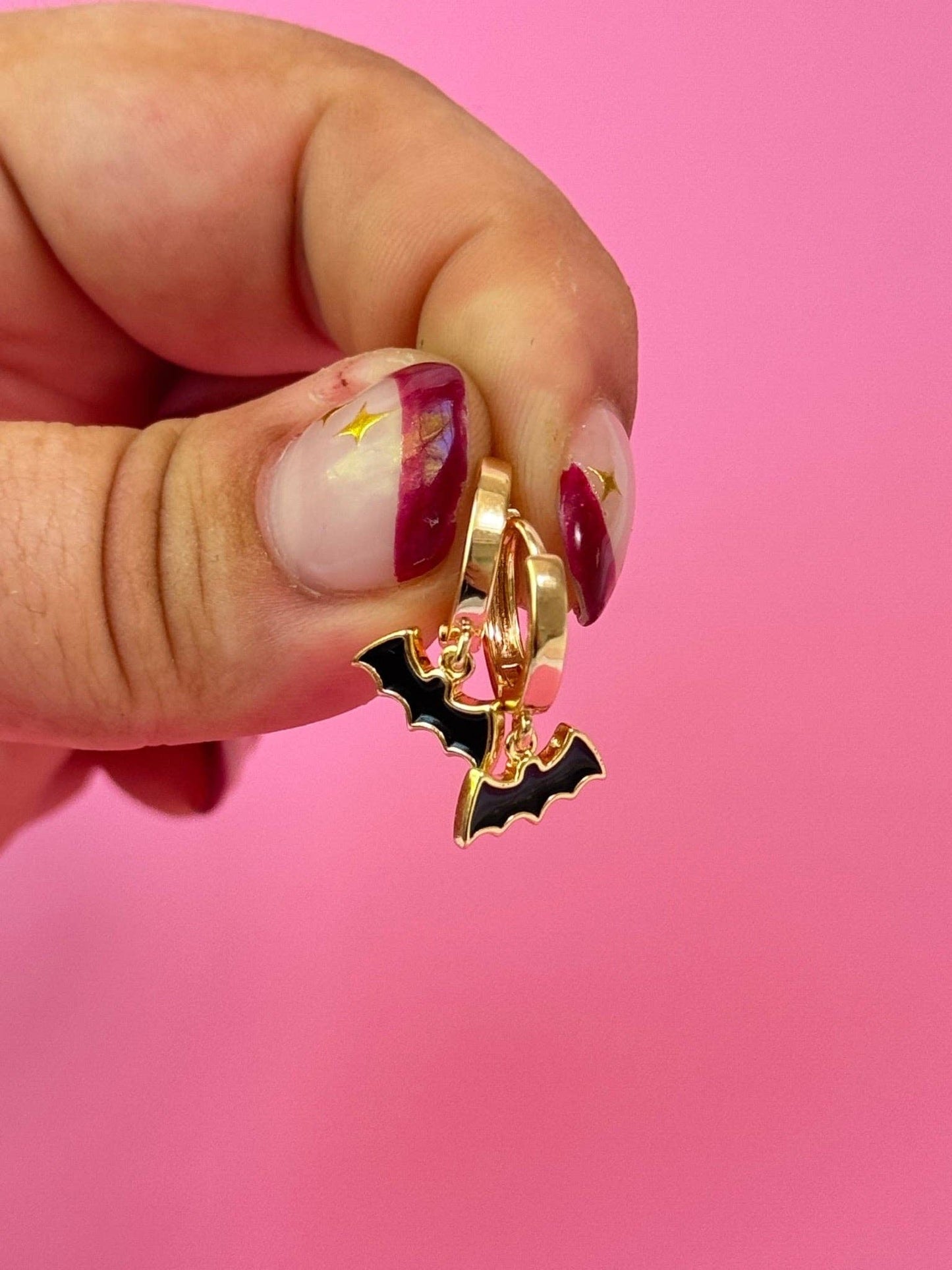 Bat Huggie Earrings