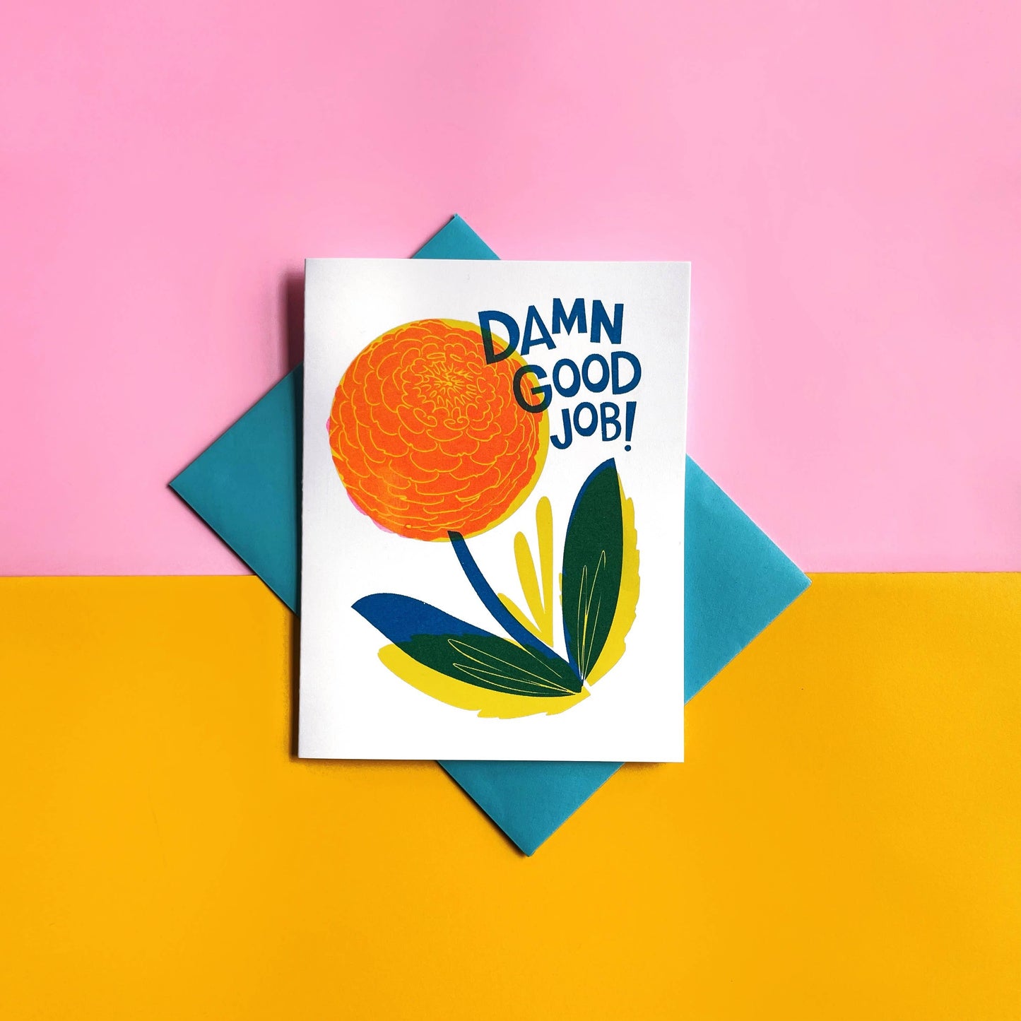 Damn Good Job- Congratulations Risograph Greeting Card