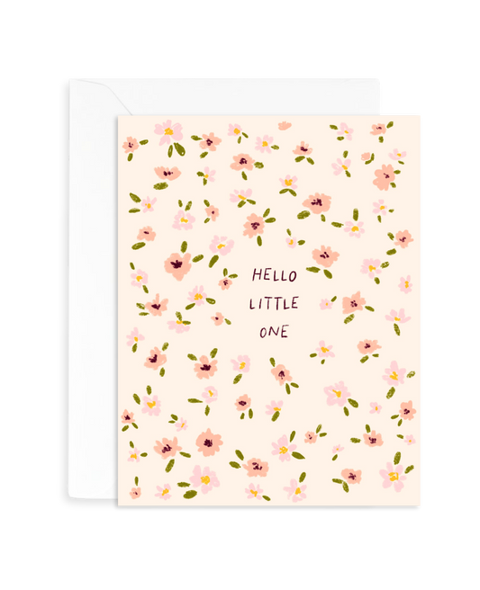 Hello Little One Flowers Card
