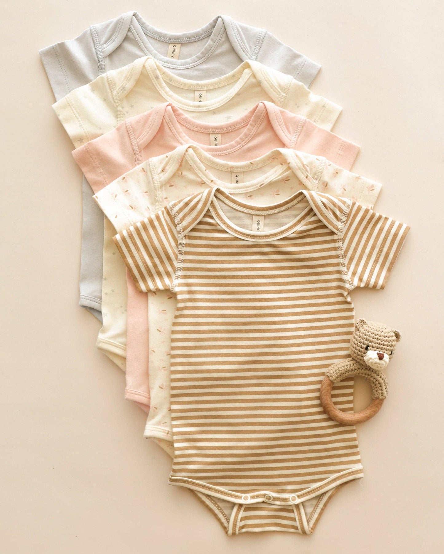 Short Sleeve One-Piece Fleur: 3-6M