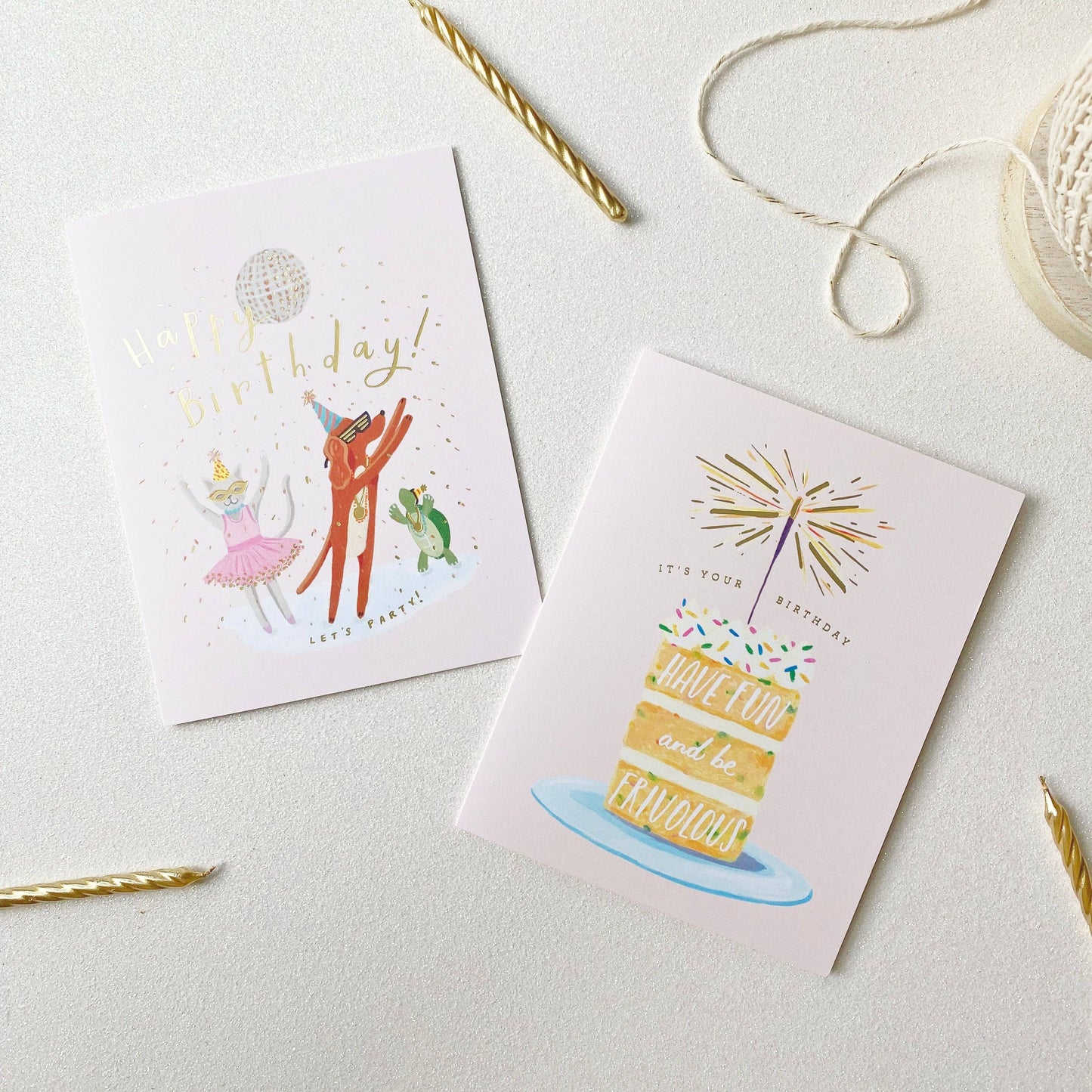 Fun and frivolous sparkler cake Birthday Card: Single