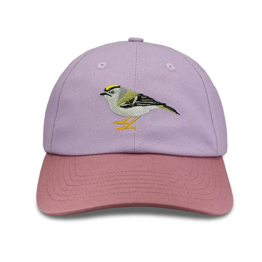 Golden-crowned Kinglet Dad Hat: Orchid