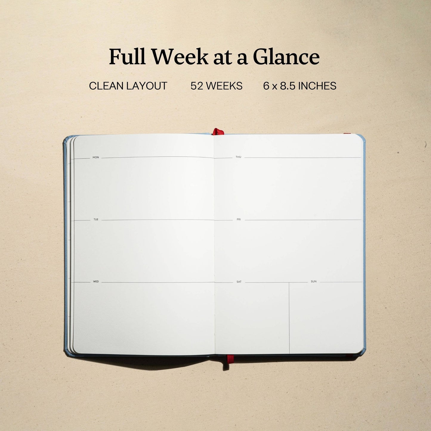 Weekly Planner Undated - Hardcover (Full Year): Oat