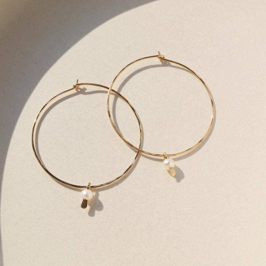 Emma Pearl Hoops | 14k Gold Fill