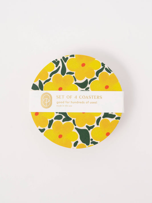 Sunshine Daffodil Reusable Coasters