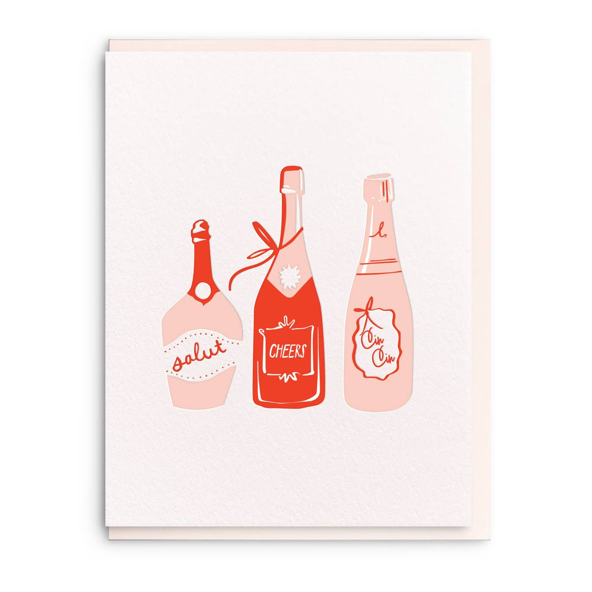Bubbly, Letterpress Congratulations Greeting Card