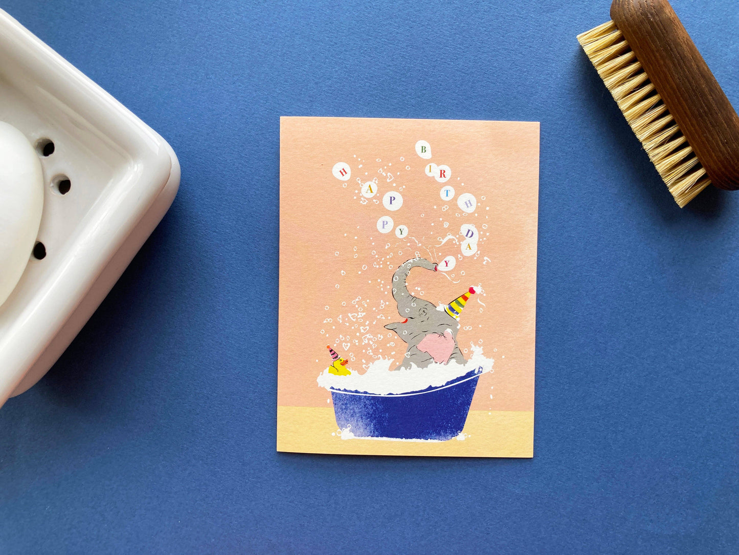 Splashing Elephant Birthday Card