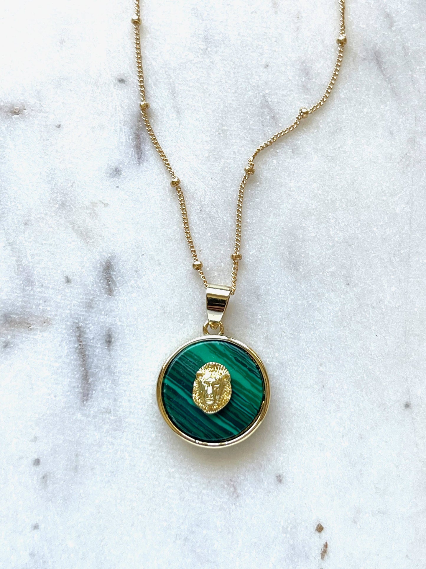 Nadine Necklace | Green Malachite