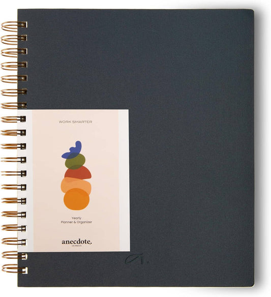 The Yearly Planner -Undated 52 week planner - Spiral Bound : Ink Blue