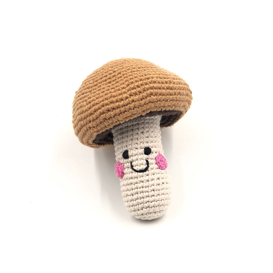 Brown Mushroom Pretend Play Food Rattle