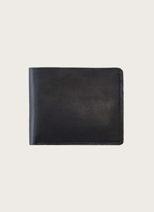 Leather Bifold Wallet for Men: Black