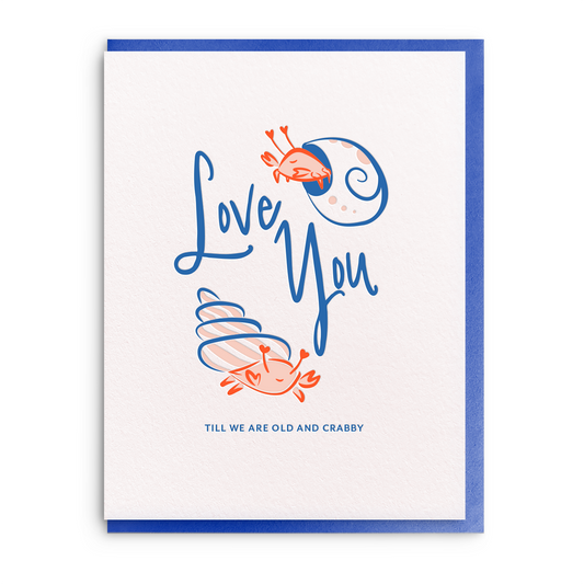 Crabby, Letterpress Anniversary Greeting Card