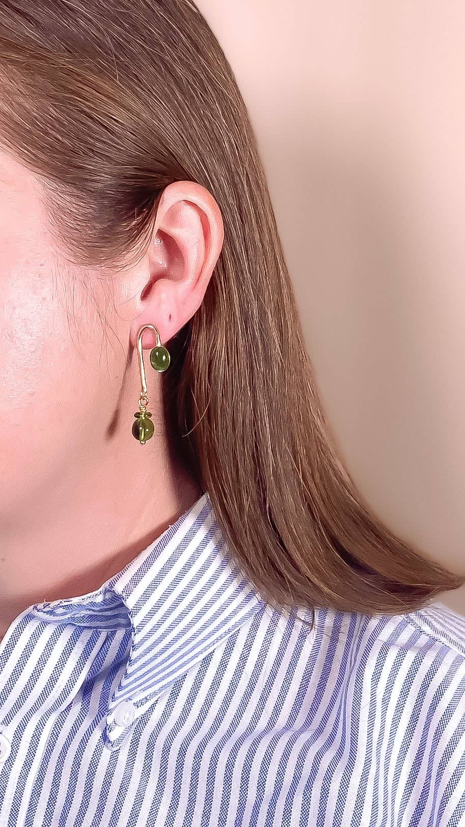 Jade Asymmetrical Arch Earrings
