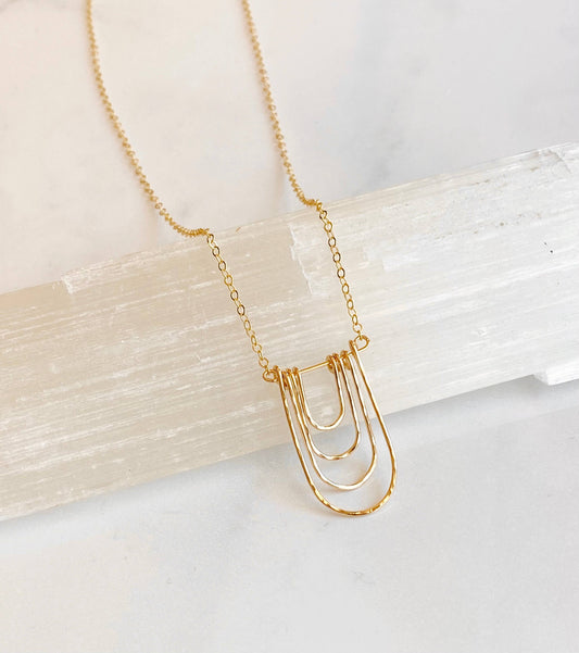 Modern arc necklace