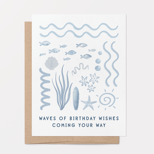 Birthday – Waves of Birthday Wishes Greeting Card