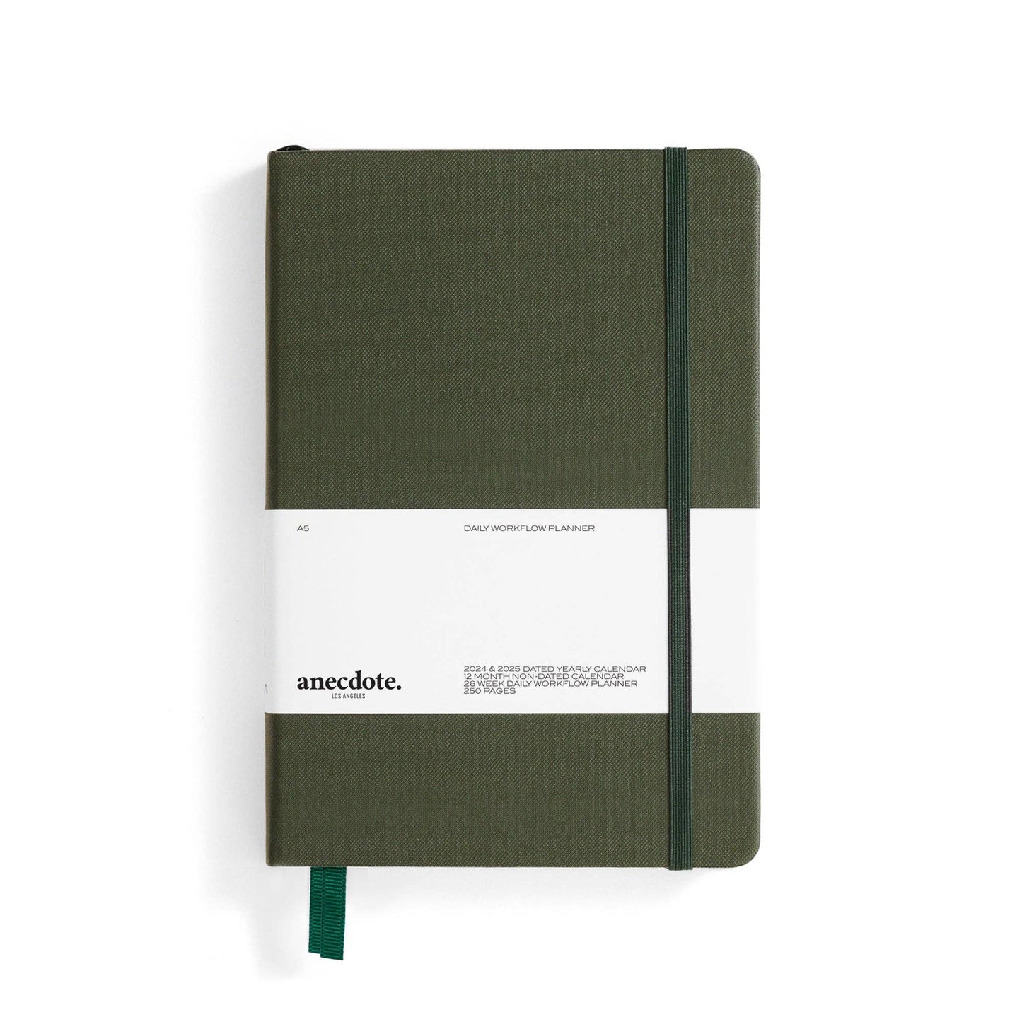 The Daily Planner - Hardcover with Library Buckram Cover: Evergreen