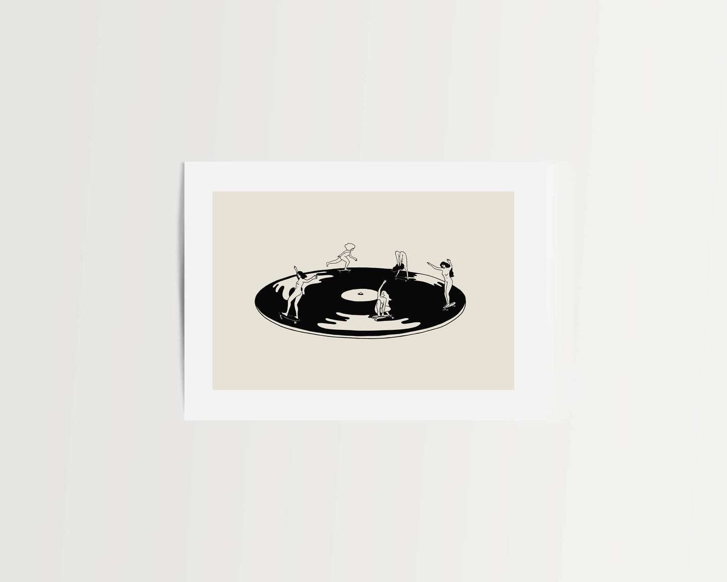Skate Session on Vinyl Record Minimal Art Print: Large