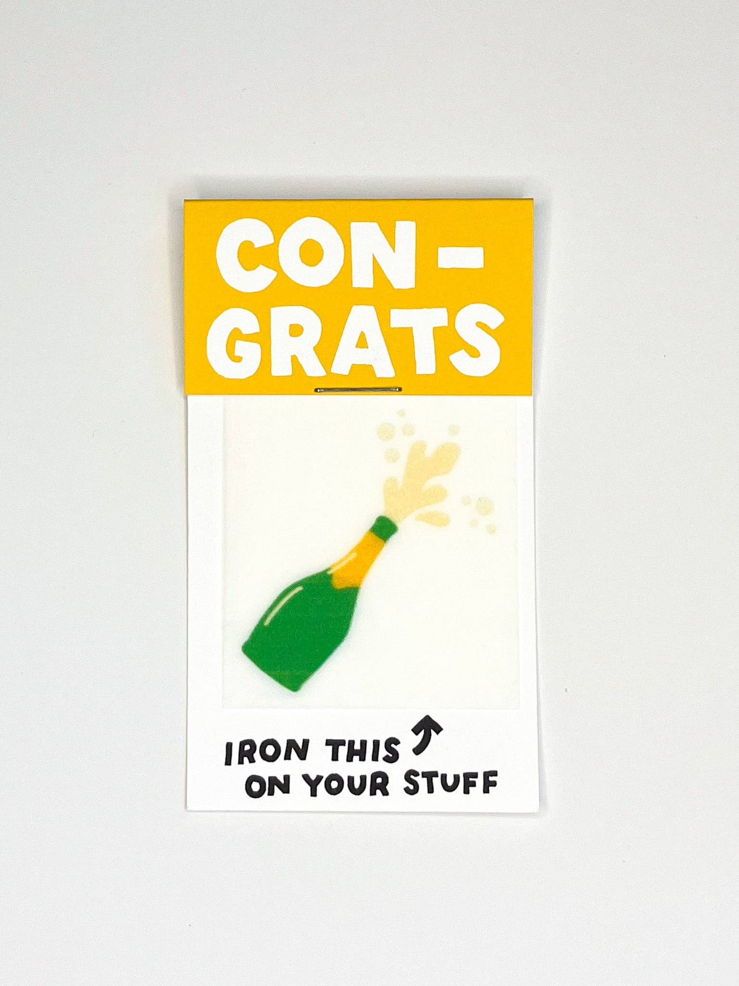 Congrats Bubbly L'il Something Iron-On Card
