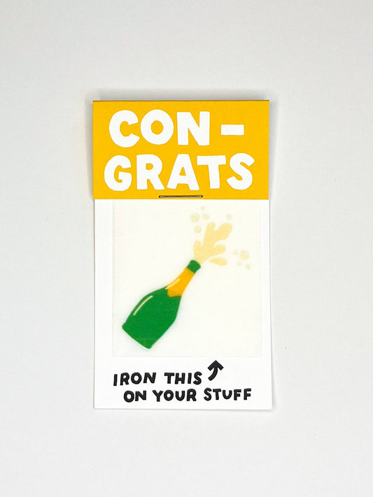 Congrats Bubbly L'il Something Iron-On Card