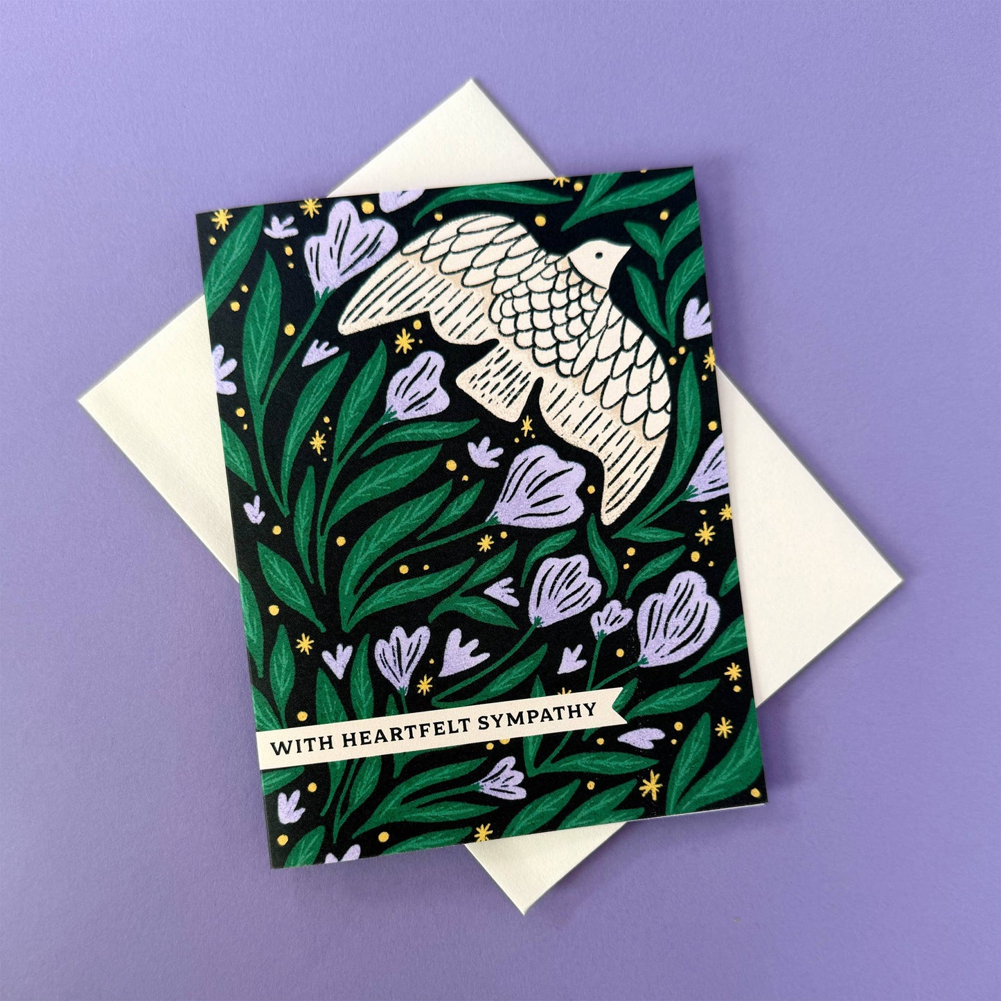 Heartfelt Bird Illustrated Sympathy Card