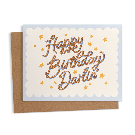 Happy Birthday Darlin' Cowgirl Birthday Card