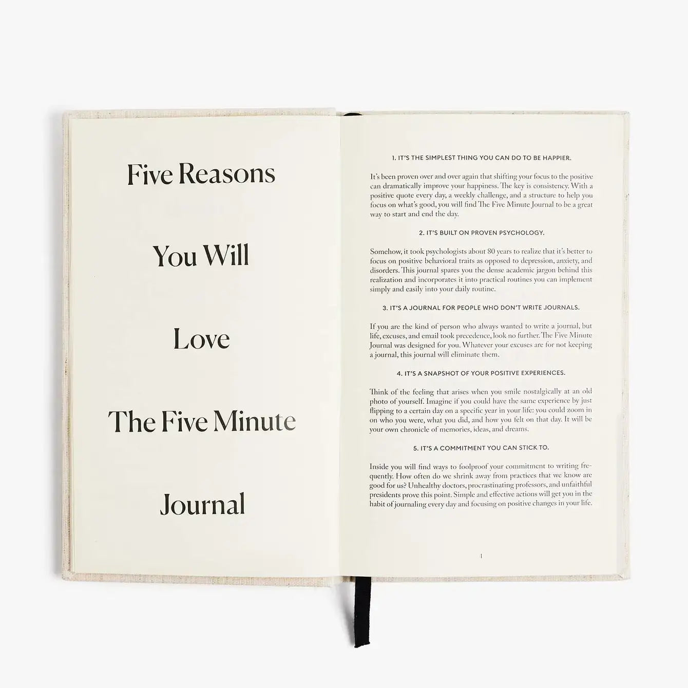 The Five Minute Daily Guided Gratitude Linen Journal