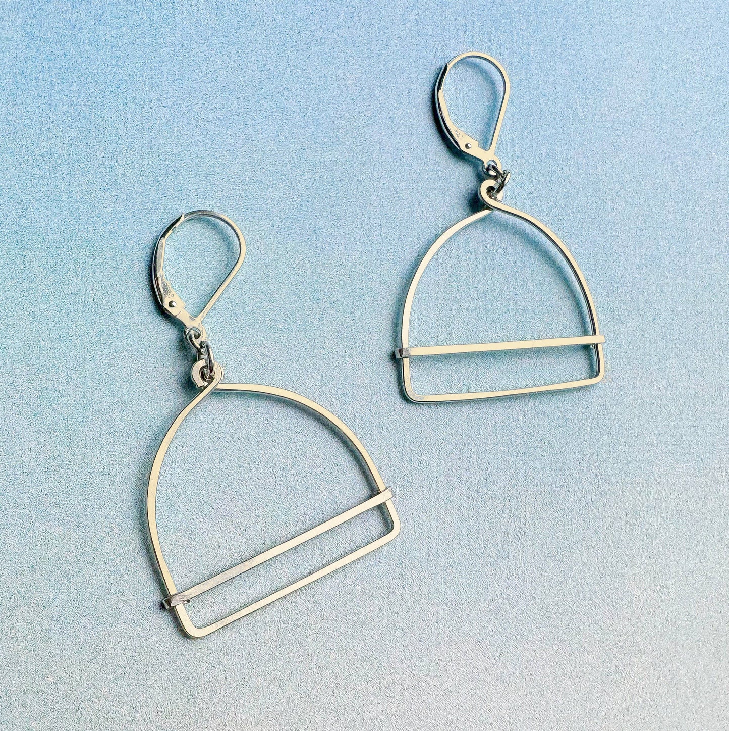 Porta Arch Doorway Hammered Earrings | Silver