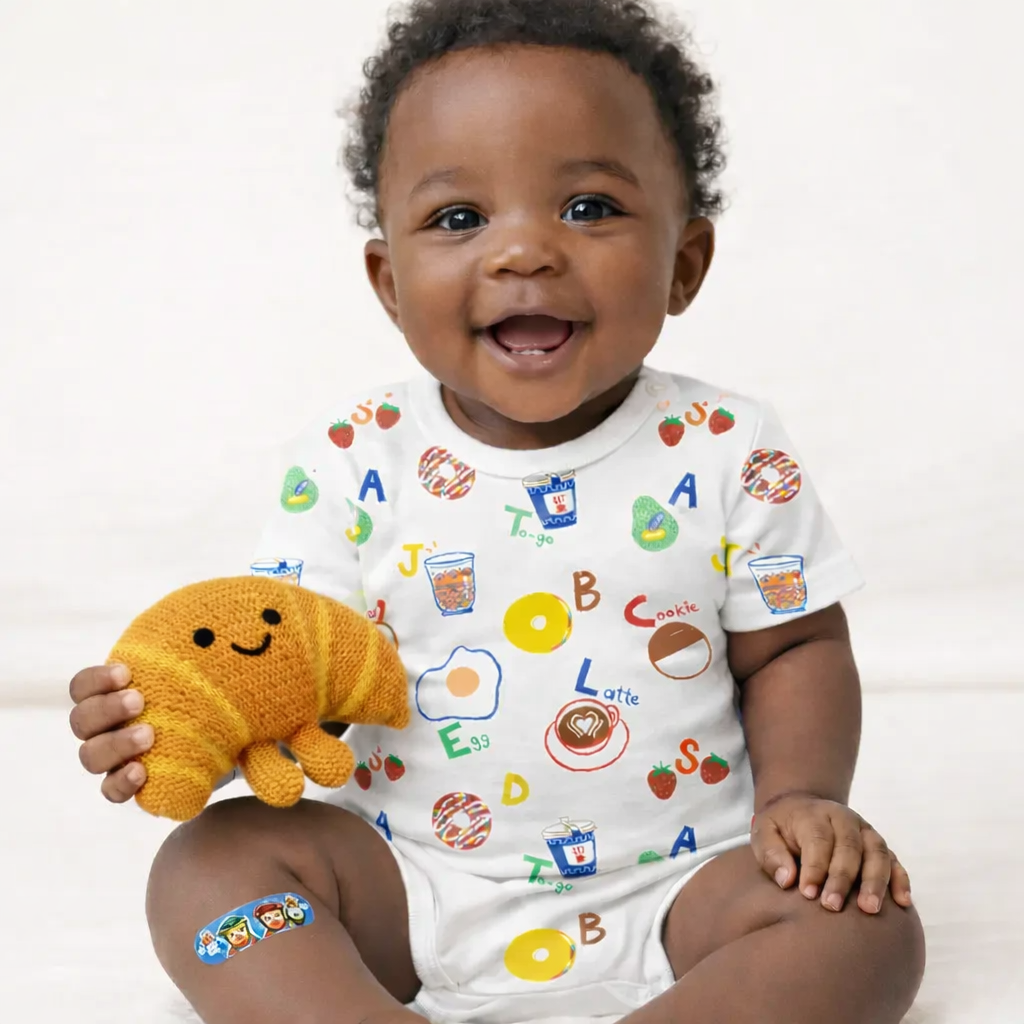 Brunch ABC All-Over Print Organic Baby Bodysuit | 0-3M
