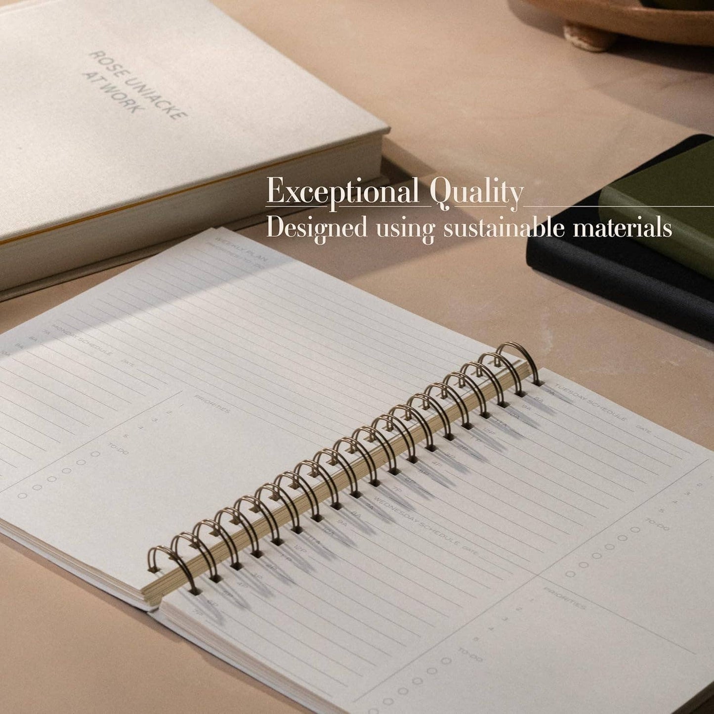 The Yearly Planner -Undated 52 week planner - Spiral Bound : Ink Blue